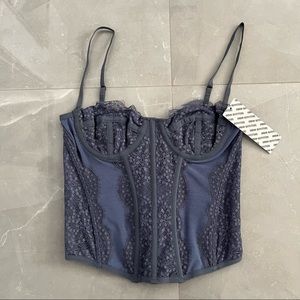 SOLD urban outfitters out from under modern love corset in slate blue
